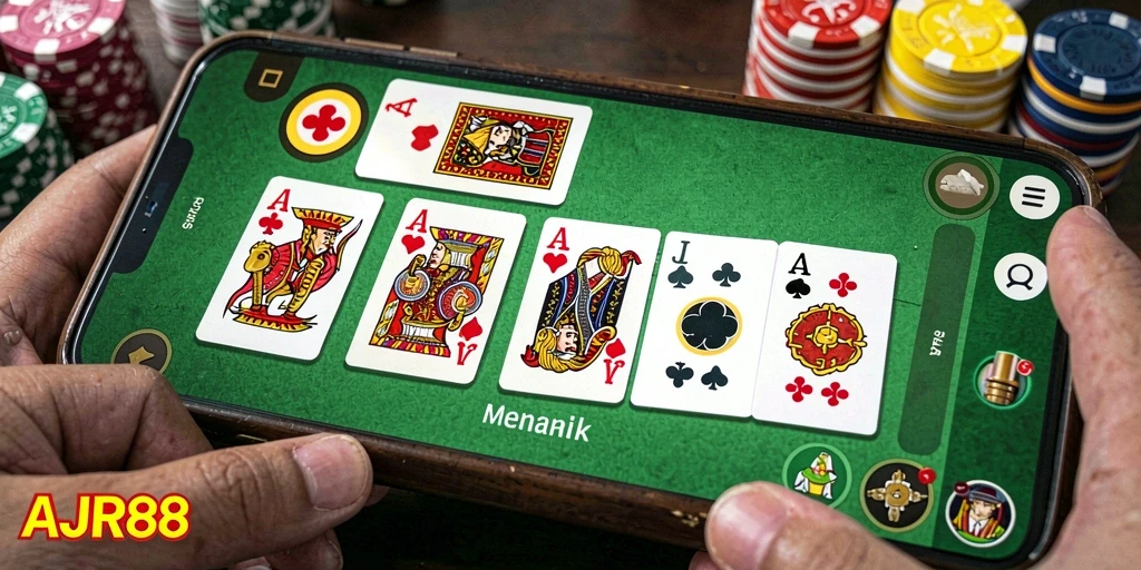 Screenshot dari gameplay Domino yang menarik di AJR88.