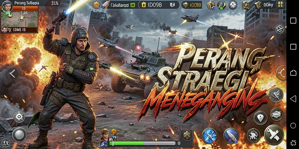Screenshot ID098 menampilkan pertempuran strategi yang mendebarkan.