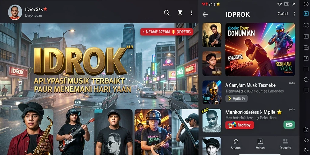 Tampilan gameplay <strong>IDROK</strong>, menyenangkan dan interaktif dengan banyak pilihan lagu.