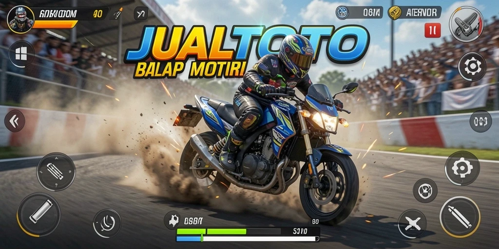 Tampilan gameplay JUALTOTO yang mendebarkan saat balapan.