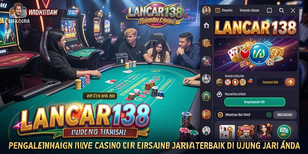Screenshot gameplay LANCAR138 menampilkan dealer profesional dan suasana kasino yang nyata.