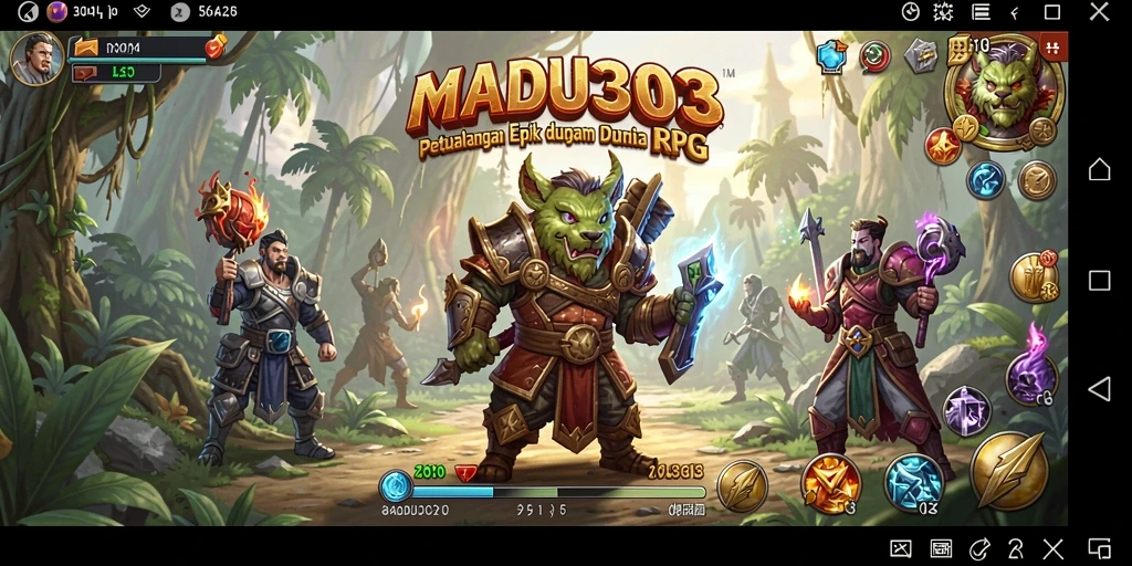 Gameplay RPG yang menarik di MADU303 dengan dunia yang luas.