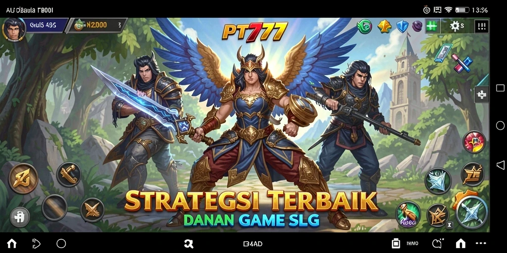 Tampilan gameplay PT777 menunjukkan pertarungan strategi seru dan pembangunan kerajaan.